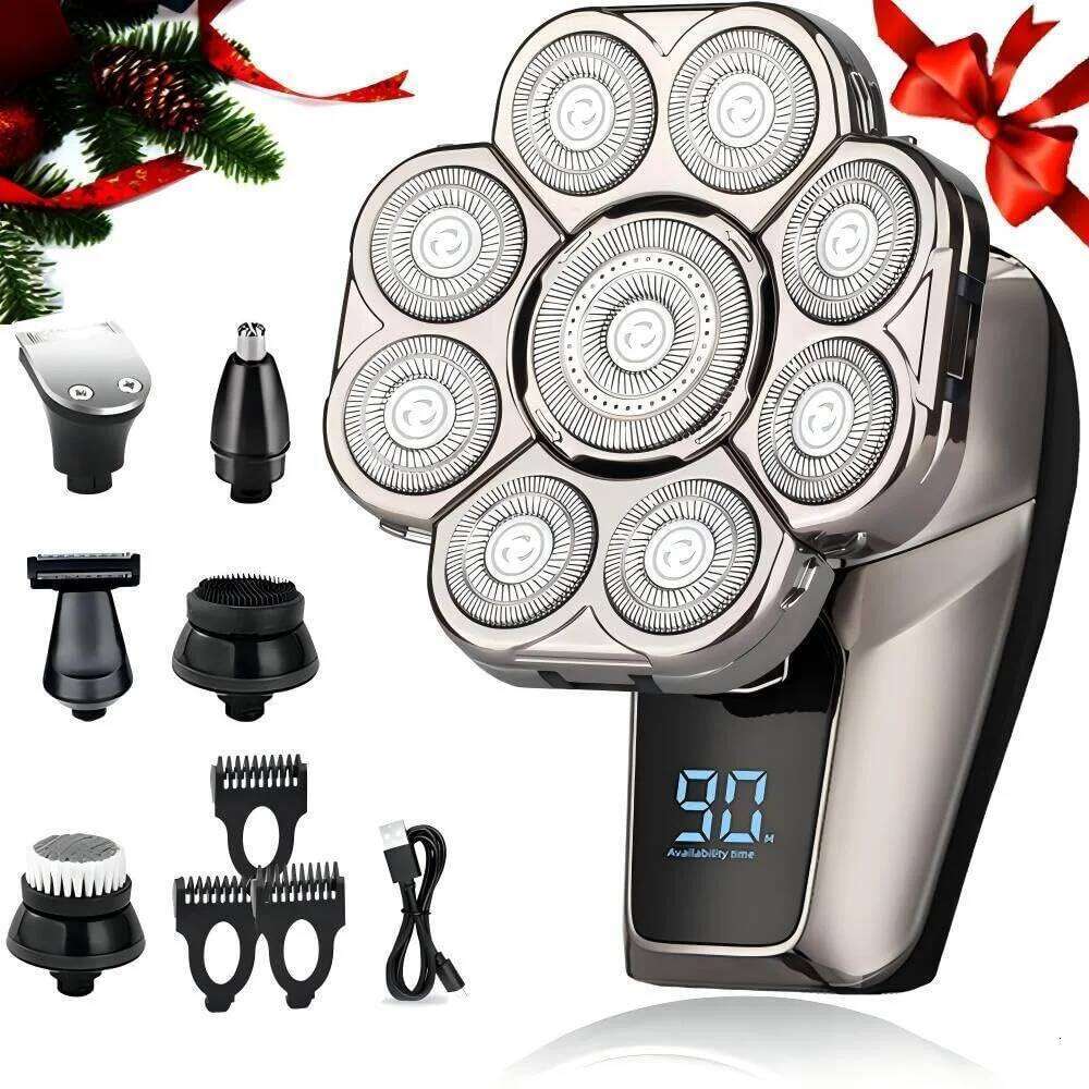 LARGNER 9D Upgraded 5-In-1 Head Shaver For Bald Men, Waterproof Wet/Dry Grooming Kit Electric