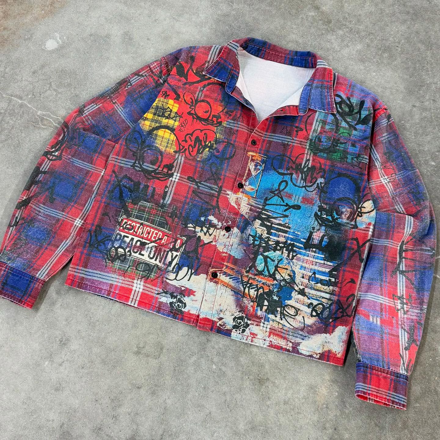 Mens Jackets 3D Print American Y2k Design Trend Casual Loose Sports Couple Fashion Hip-hop Lapel Top Early Retro Plaid Long Sleeved Autumn Women