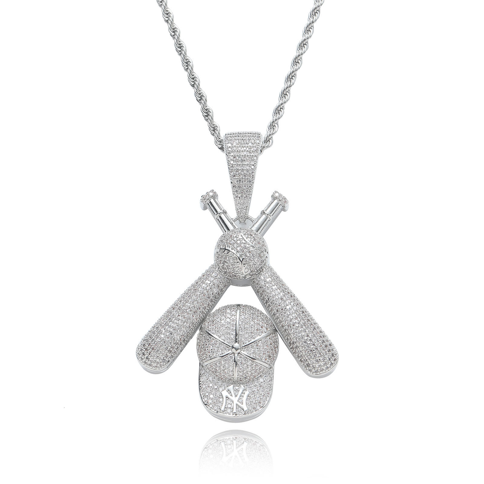 New Style Necklace Hip Hop Baseball Cap Pendant Iced Out 18K Gold Swag Trendy Men Bling Moissanite Jewelry Pass the diamond tester