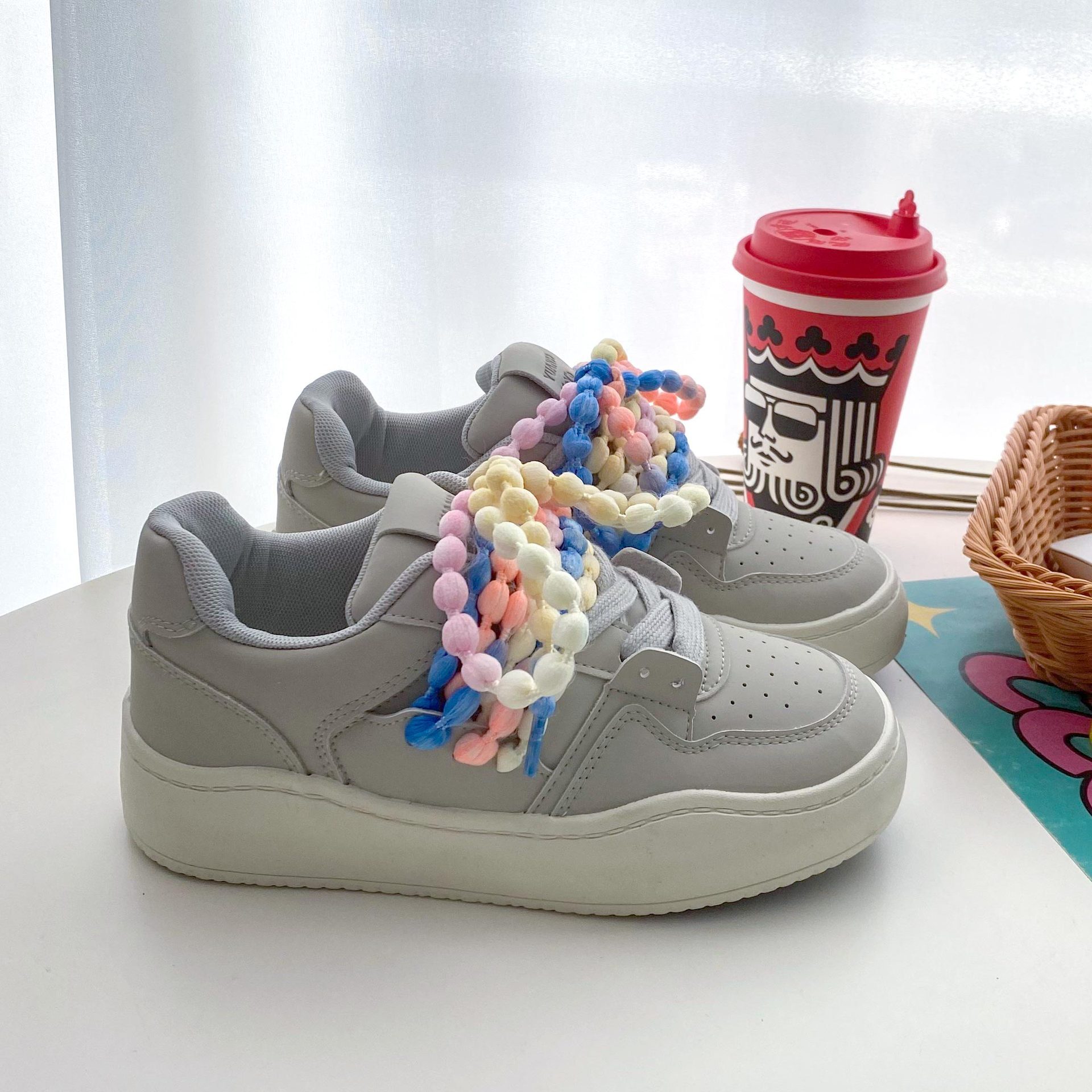 Designer casual shoes 2025 Melard Candy Women's Colorful Dopamine Skate Spring Back-to-School Casual White Shoes