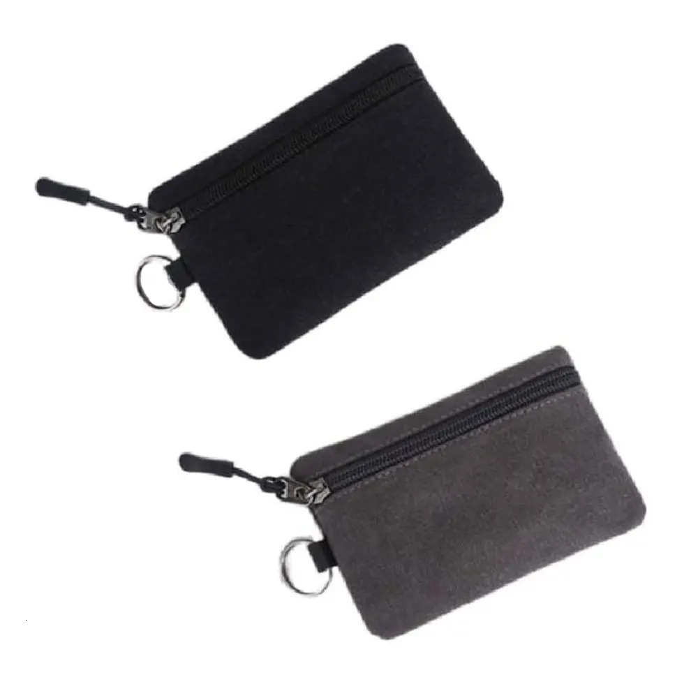 1Pcs Canvas Coin Pouch Wallet with Key Ring Mini Card Bag Wallet Pouch Money Pouch Hand-held Bag R250624