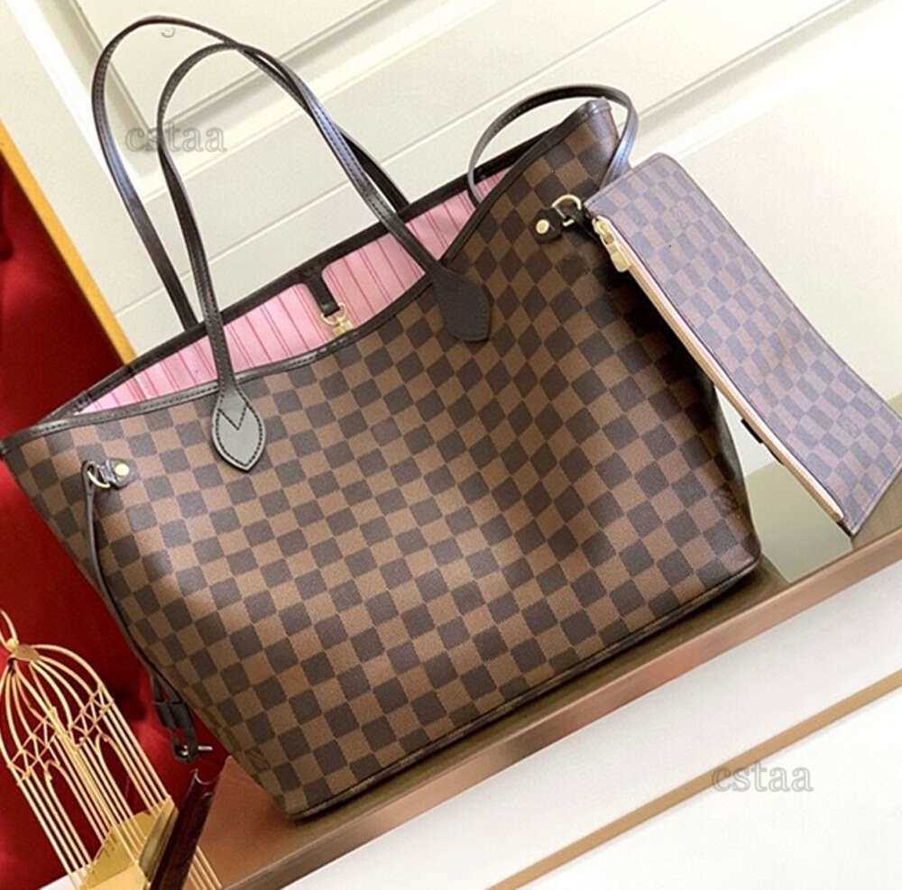 Totes Tote Bag Designer Bags Handbag Totes Wallet Fashion Leather Messenger Old Flower Brown Lattice MM Shoulder Women High Capacity Composite Shopping 40