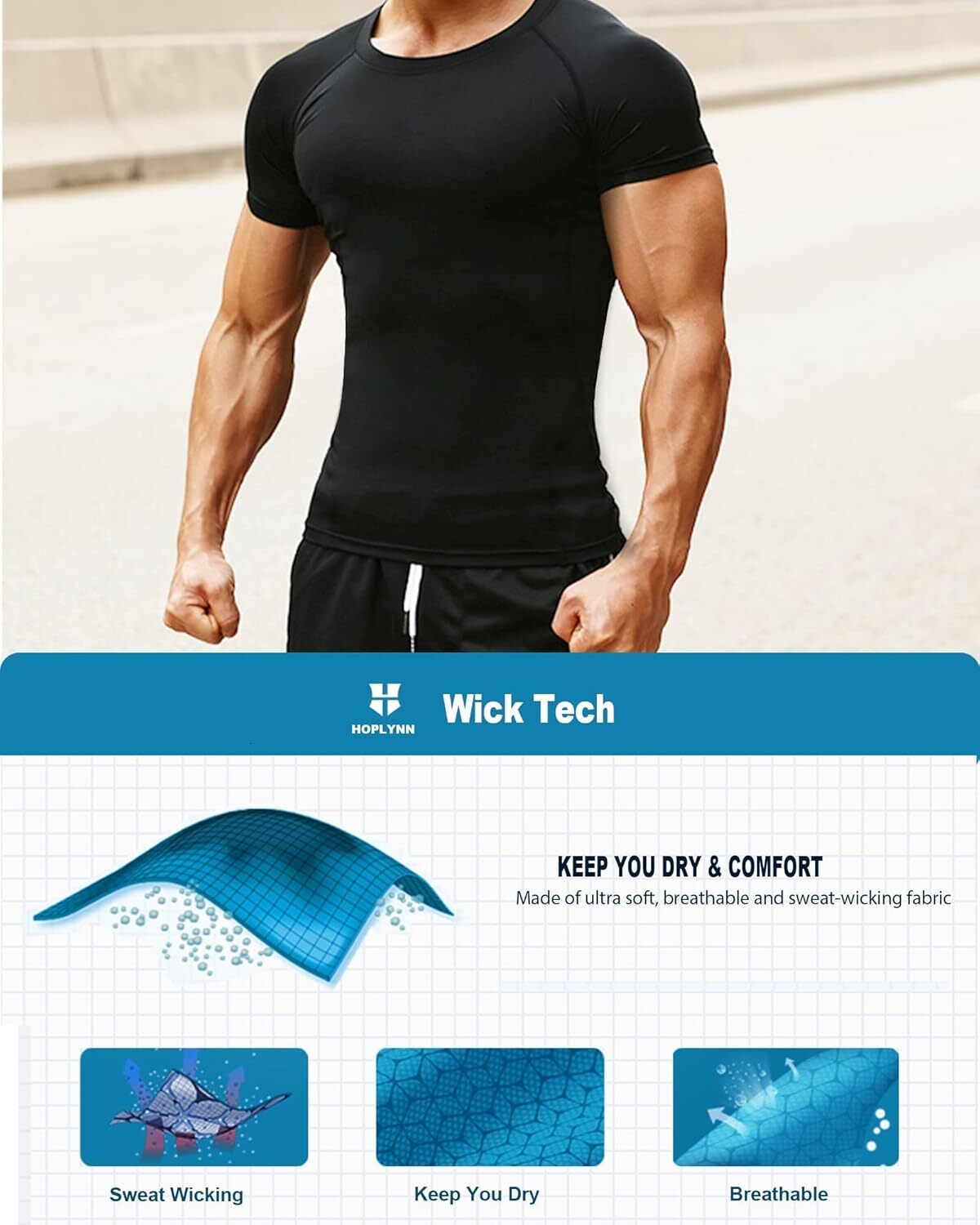4/5 Pack Men's Training Compression T-Shirts, Long/Short Sleeve, Athletic T-Shirt For Sports