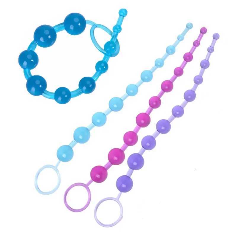 2022 New Jelly Anal Beads Orgasm Vagina Plug Play Pull Ring Ball Stimulator Butt W250624