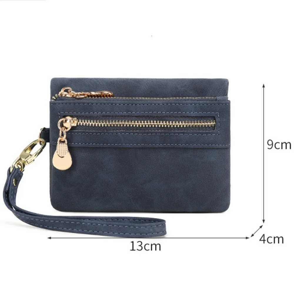 folding zipper wallet high-quality PU leather portable multifunctional womens wallet reliable with ID card window wrist bagXJ250624