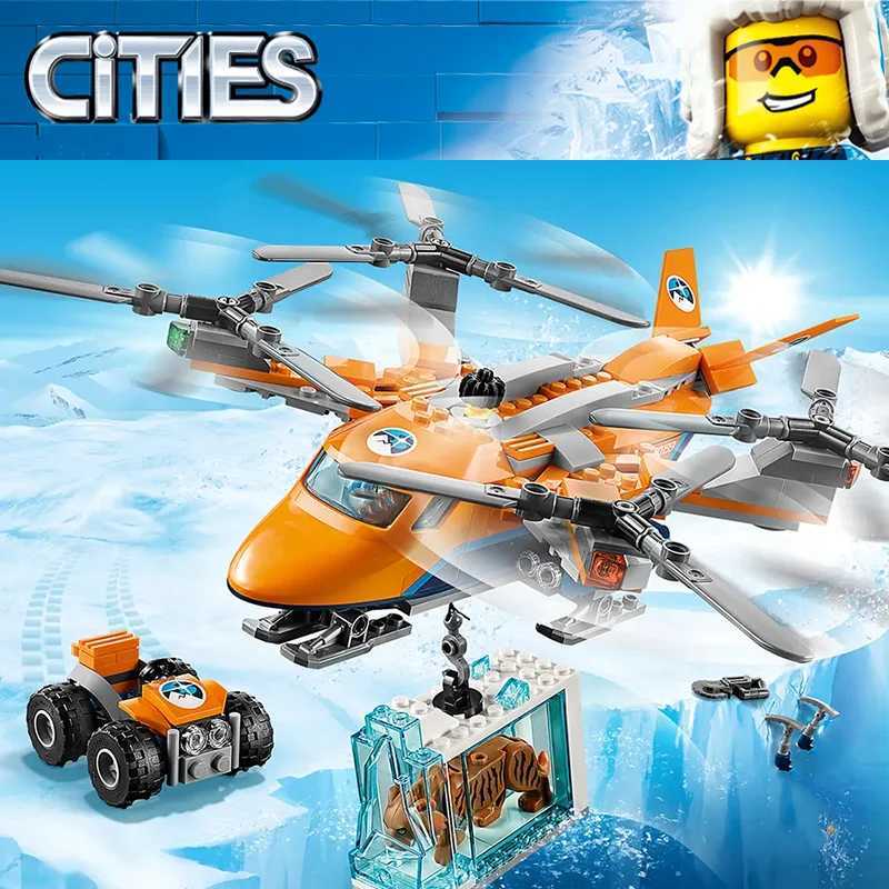 Compatible Brands Brick Sets City Series Building Blocks Arctic Aircraft Crane Car Ice Scene MOC Toys for Kids Gift Y250624