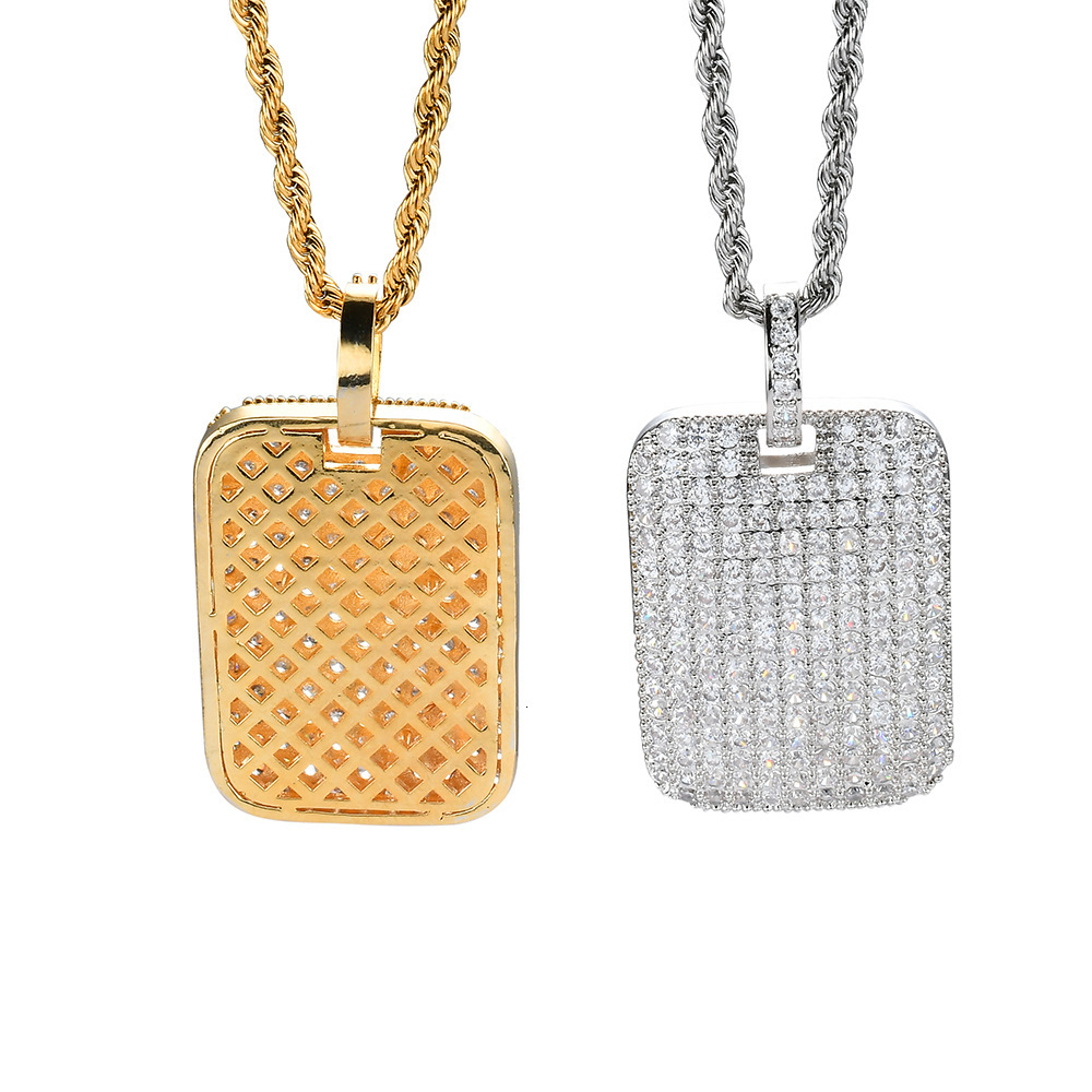 Moissanite Jewelry New Arrival Dog Tag Iced Out Pendant Square Plate Bling Hip Hop Pendant Trendy Swag Hip Hop Accessory Pass the diamond tester