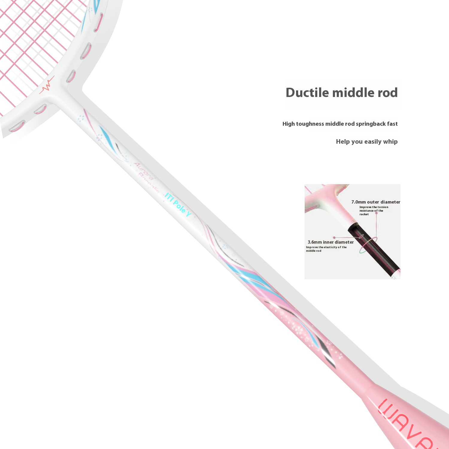 Aurora Borealis Badminton Racket | Beginner-Friendly | 26LBS Tension | 4U Ultralight Full Carbon Fiber | Shock-Absorbing Design