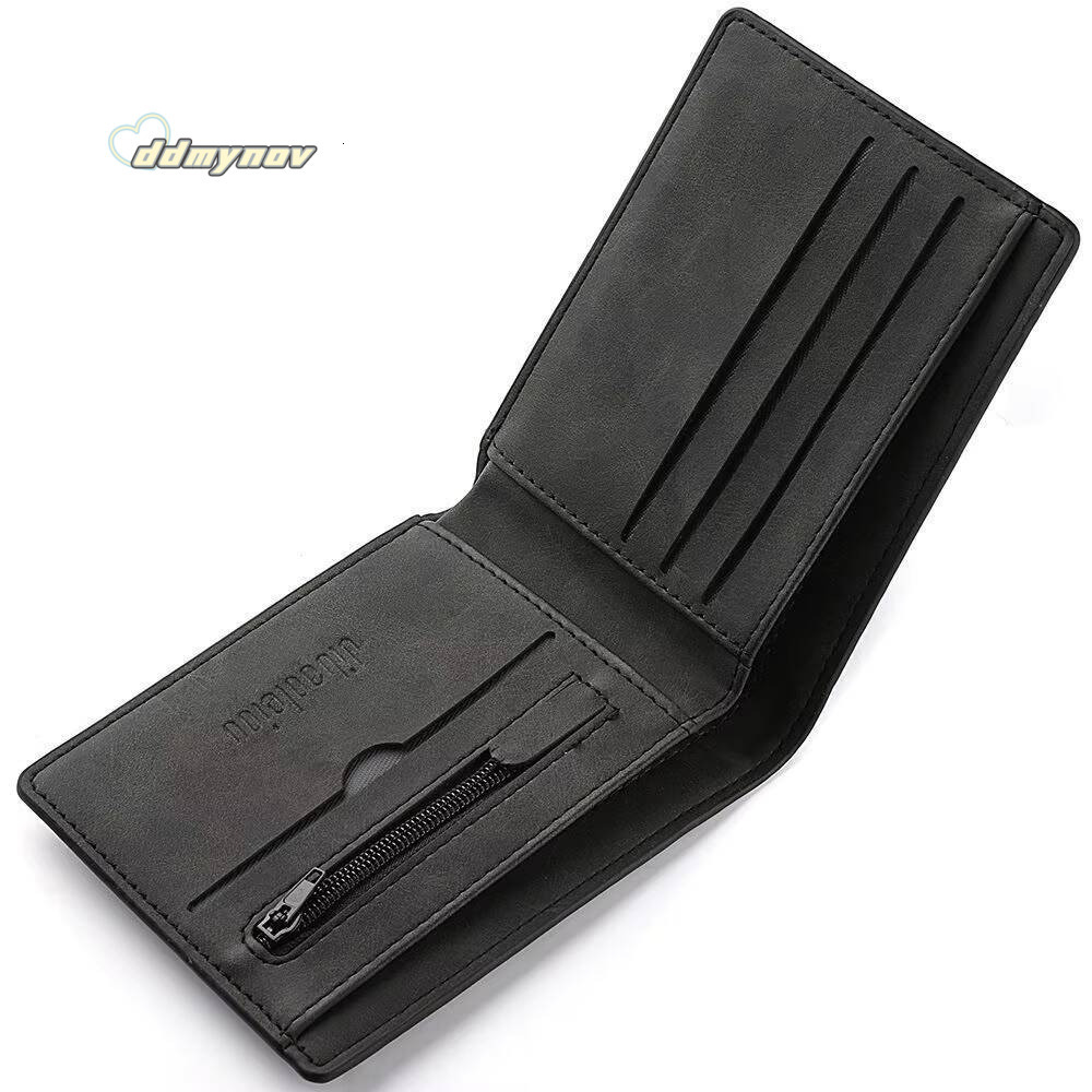 Multi-card Slot Men Wallet Fashion Folding Large-capacity Coin PU Leather Short Purse ddmynov