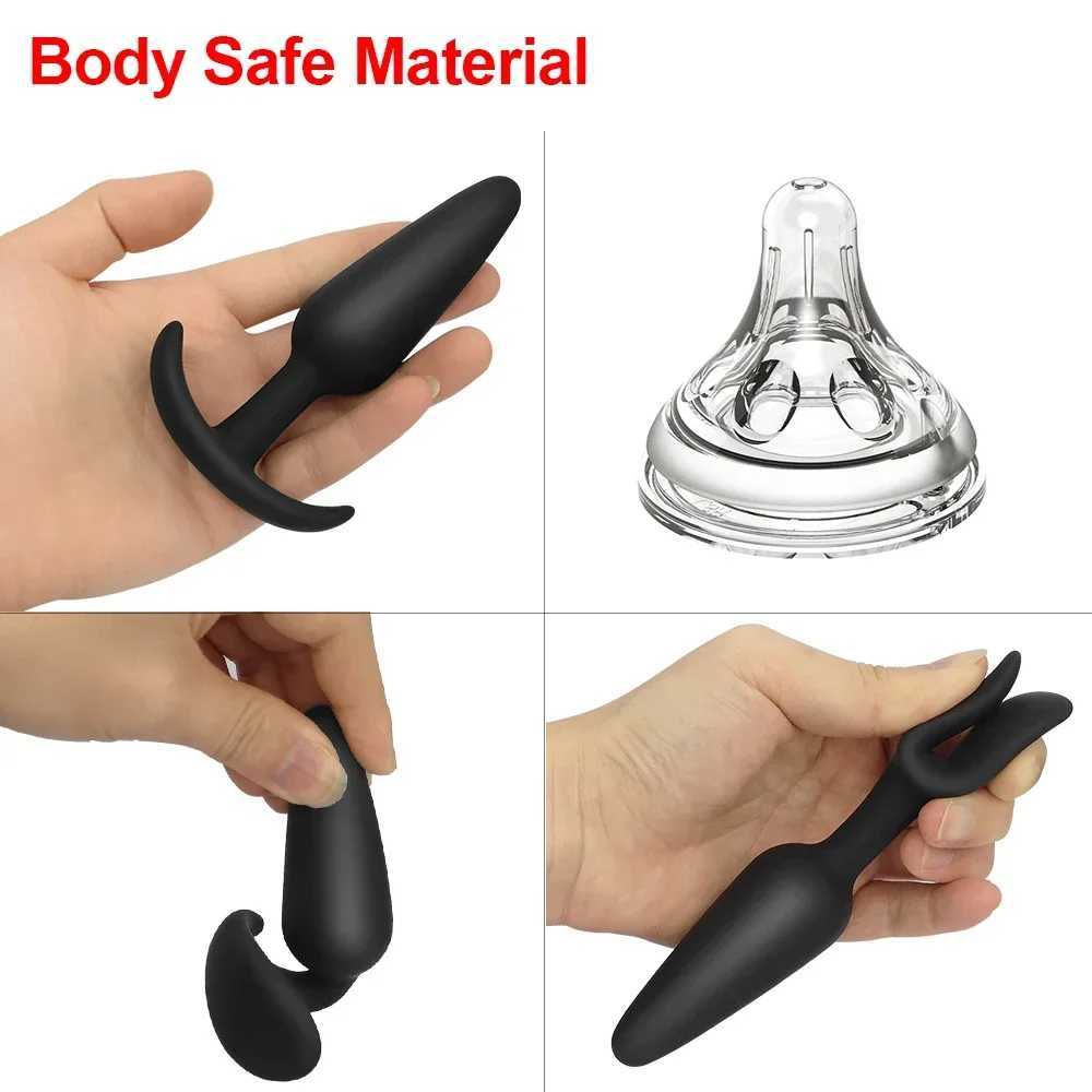 4pcs/set Beginner Butt Plug for Men Silicone Anal Plug Prostate Massager Bullet Vibrator Adult Goods Sex Toy for Men Women Gay W250624