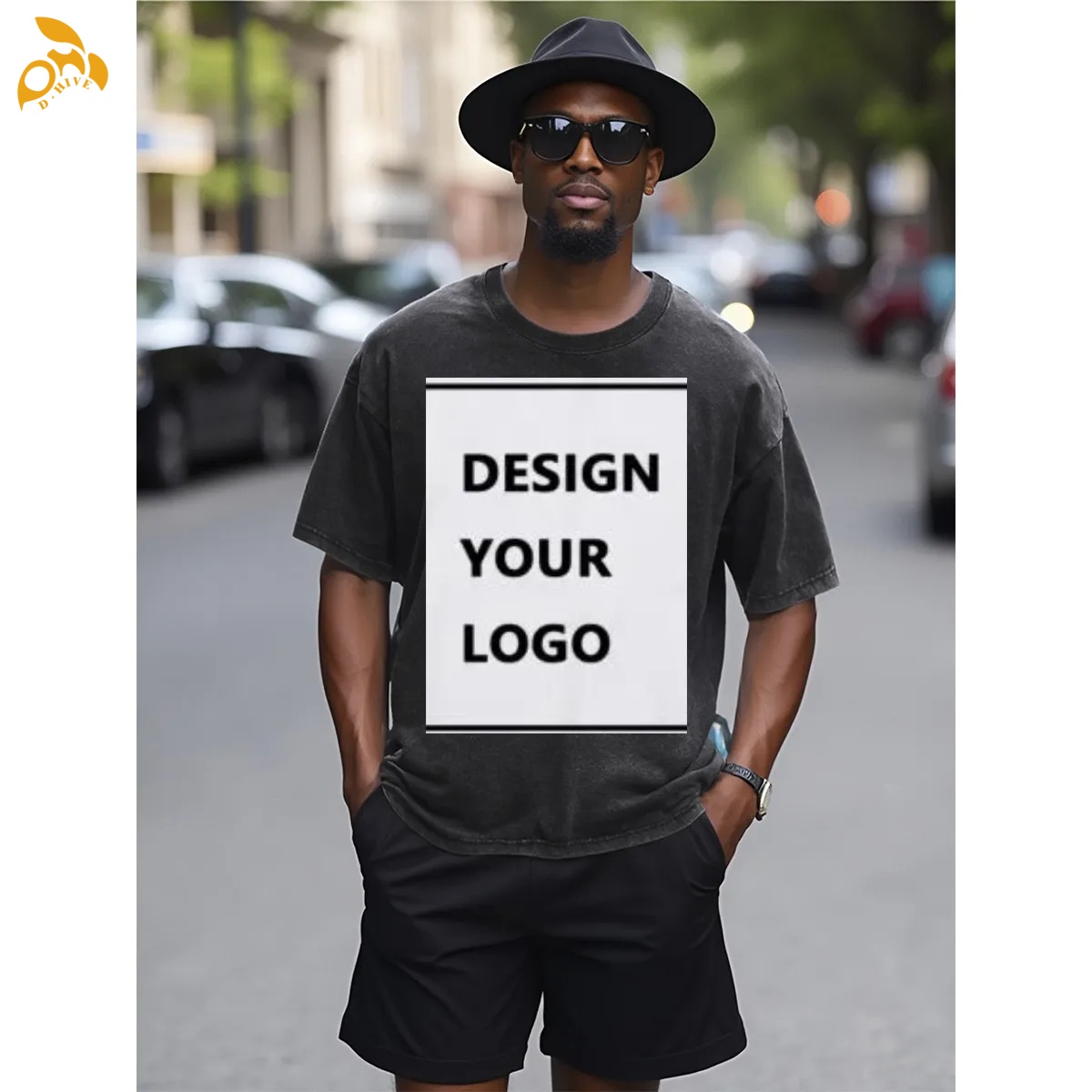 free shipping of customized fashionable American General Motors heavyweight T-shirt 230GSM front DTF with exquisite patterns from US