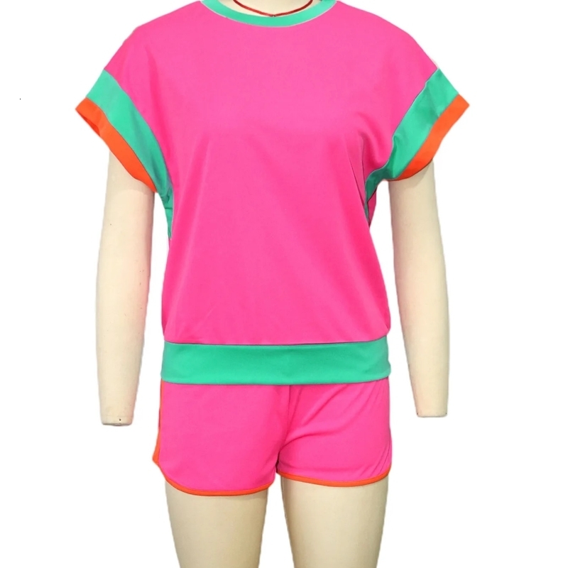 CasualsuitWomens Fashionable Versatile LooseFit Short Sleeve 2Piece Set Summer Arrival Multicolor Options 250609