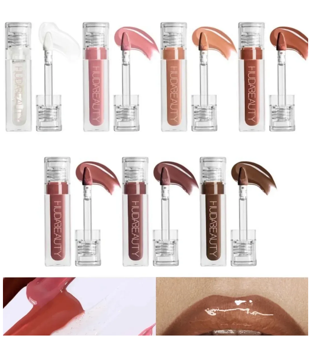 Huda Makeup gloss 3.9ml Faux Filler Extra Shine Lipgloss Brillant Liquid Lipstick Lip Plumper Brand Lipbalm Moisturizing Glitter Beauty Cosmetics Free