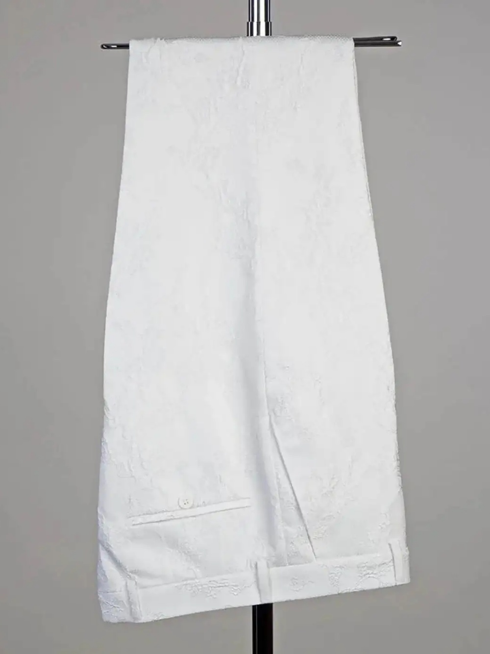 Elegant White Wedding Tuxedos Jacquard 2 Piece Set Jacket Pant Men Suit Classic Shawl Lapel Groom Wear Party Suits Customized