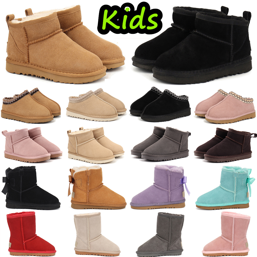 Kid Boot Toddler Boots Kids Tasman Slippers Preschool Baby Winter Boot Australia Child Snow Boot Children Boys Girls Classic Ultra Mini Boot with Bowtie