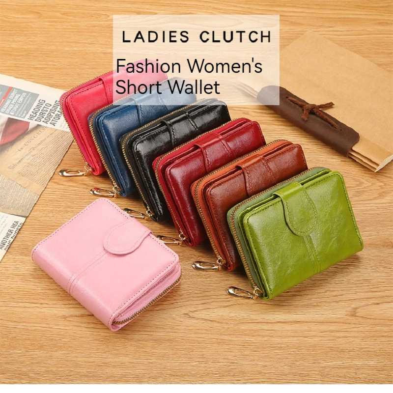 Fi Womens Wallets Leather Short Bifold Woman Card Holder Purse Cute Pink Girls Wallet Ladies Zipper Coin Pouch Key BagXJ250624