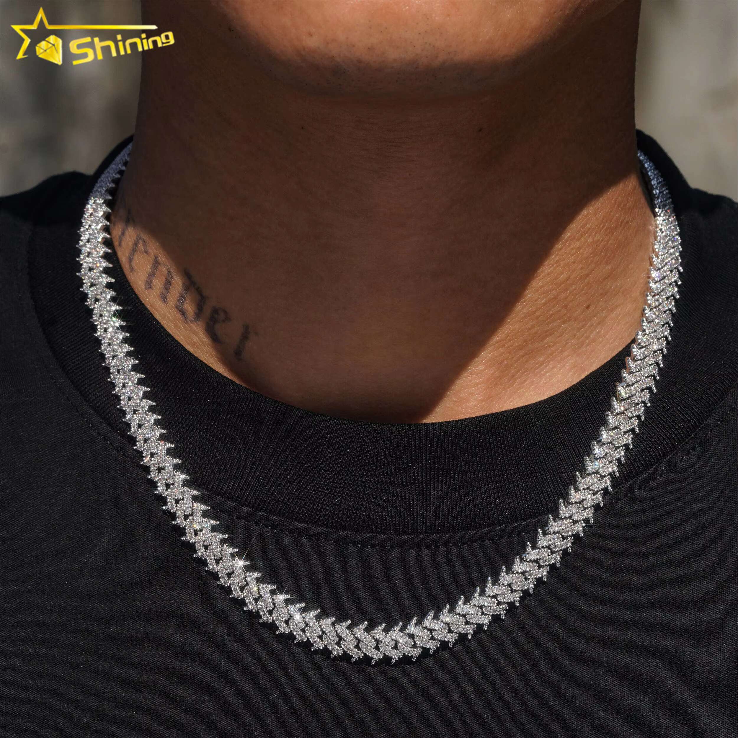 New Arrival Iced Out Moissanite Cuban Link Chain Sterling Silver Lab Diamond Hip Hop Chains Men Cuban Necklace bracelets