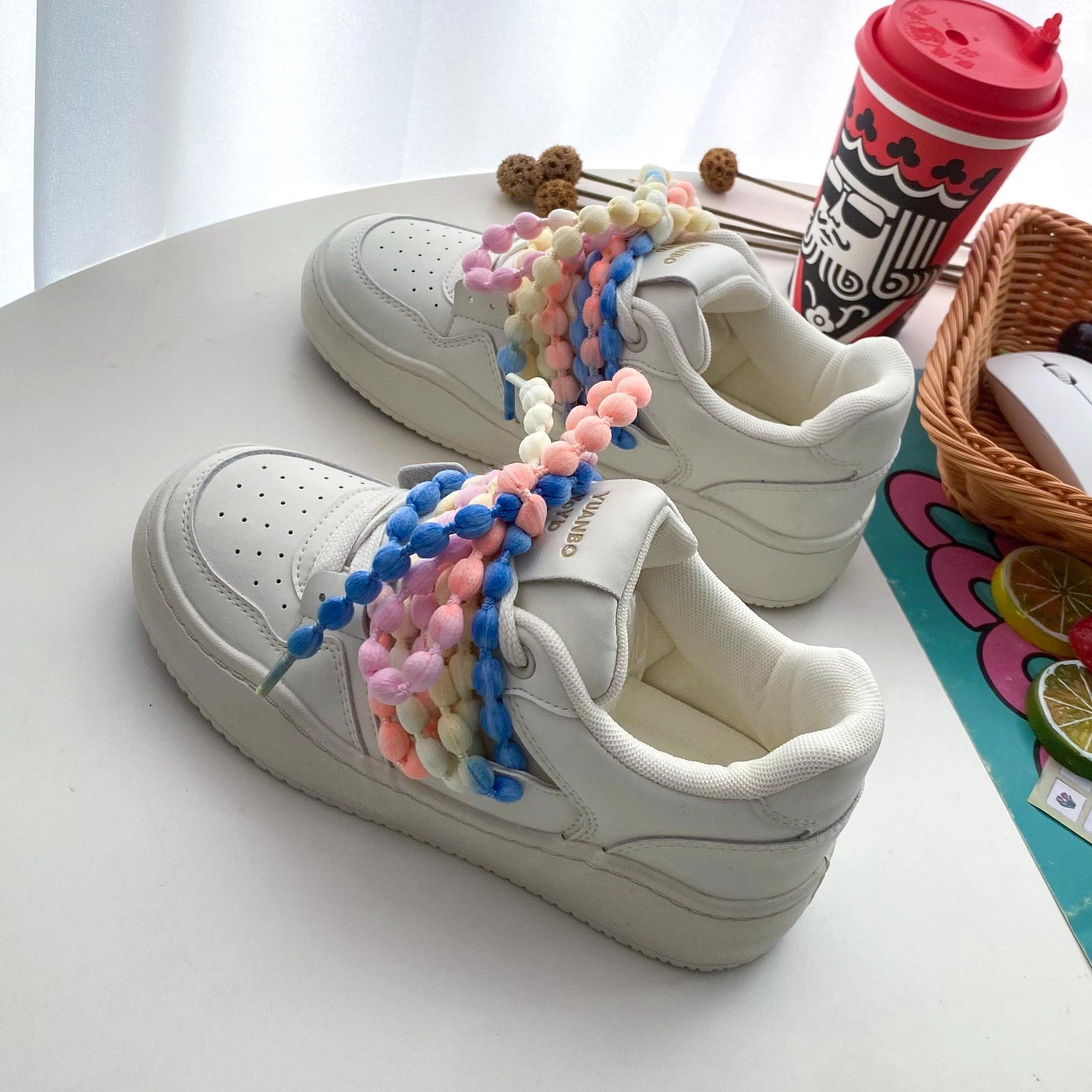 Designer casual shoes 2025 Melard Candy Women's Colorful Dopamine Skate Spring Back-to-School Casual White Shoes