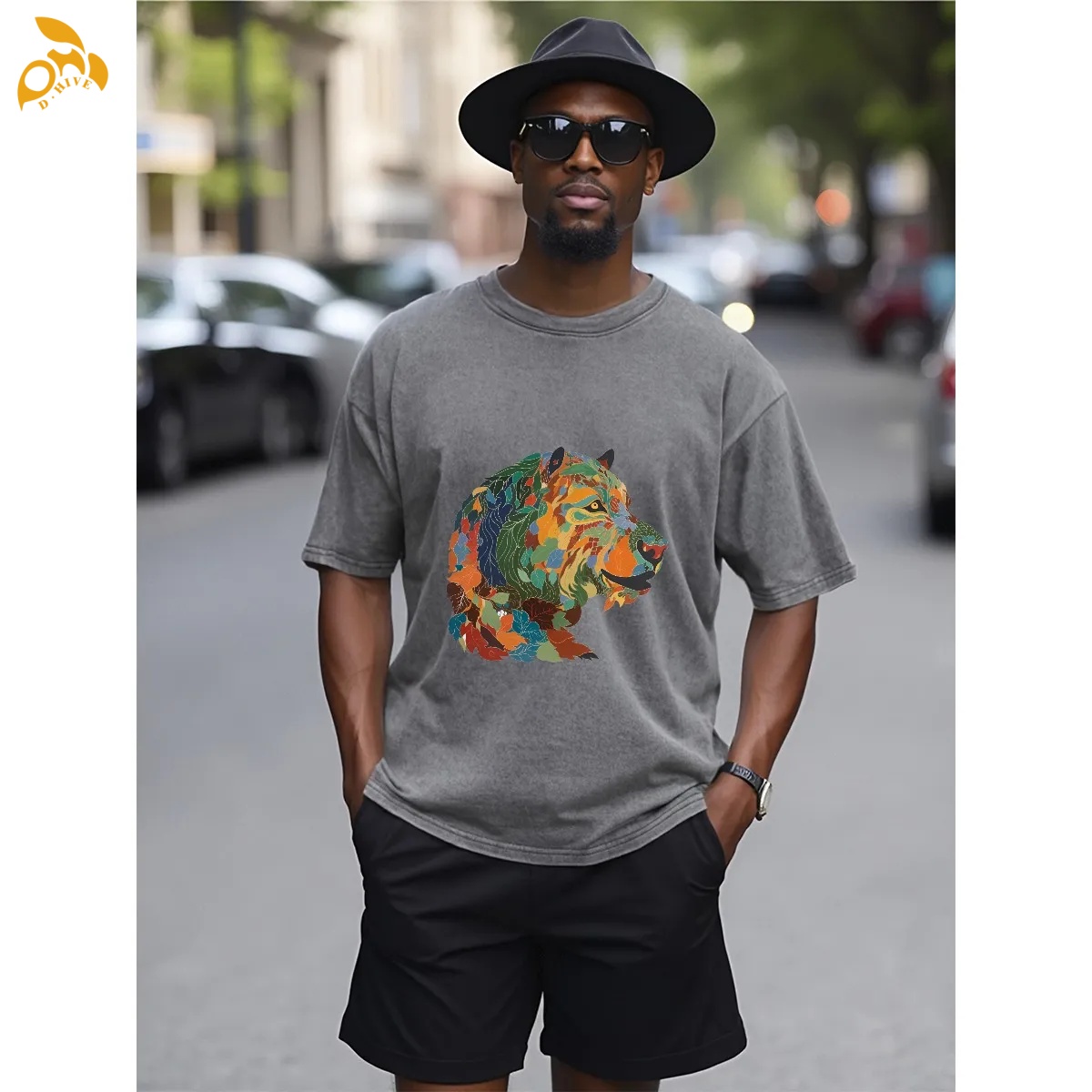 free shipping of customized American General Motors heavyweight T-shirt 230GSM front DTF with exquisite patterns from US