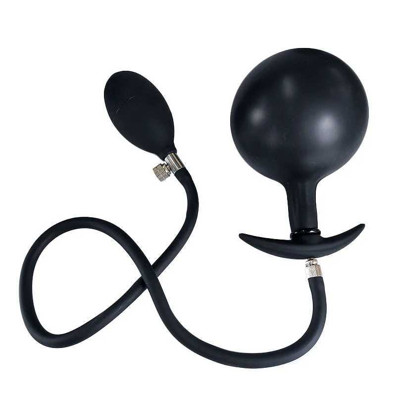 Inflatable Anal Butt Plug with Built-in Steel Ball Woman Anus Vagina Dilator Expander Postate Massager for Erotic Sex Games W250624