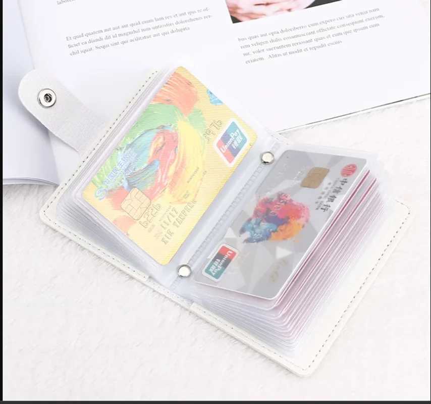 New Slim PU Leather Card Holder Wallet Multiple Card Slots Credit Bank ID Card Bag Organizer Pocket Bus Mey Card Storage ClipsXJ250624