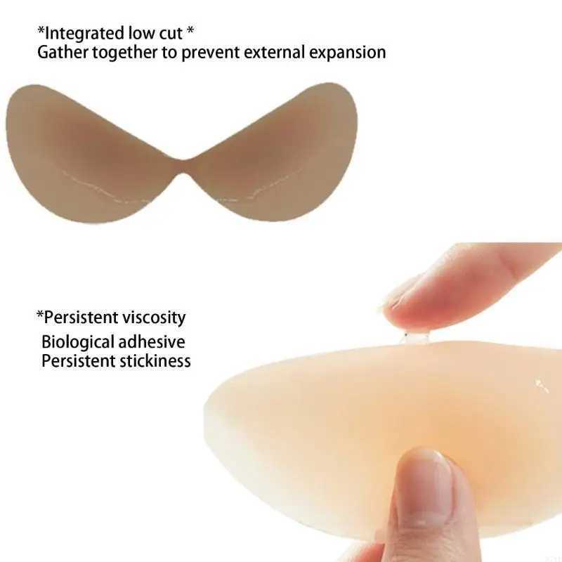 N7YE Adhesive Bra Strapless Silicone Bra Sticky Push Up Bra Nipple Pasties for WomenW250624
