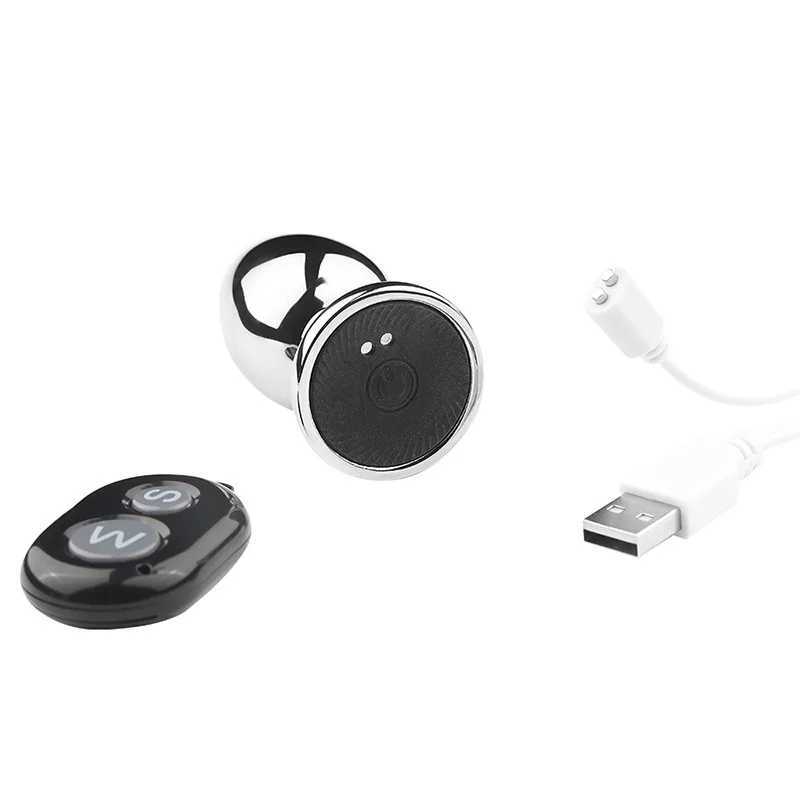 10 Modes Wireless Remote Control Metal Anal Butt Plug Vibrator For Women Men Masturbation Sex Toys W250624