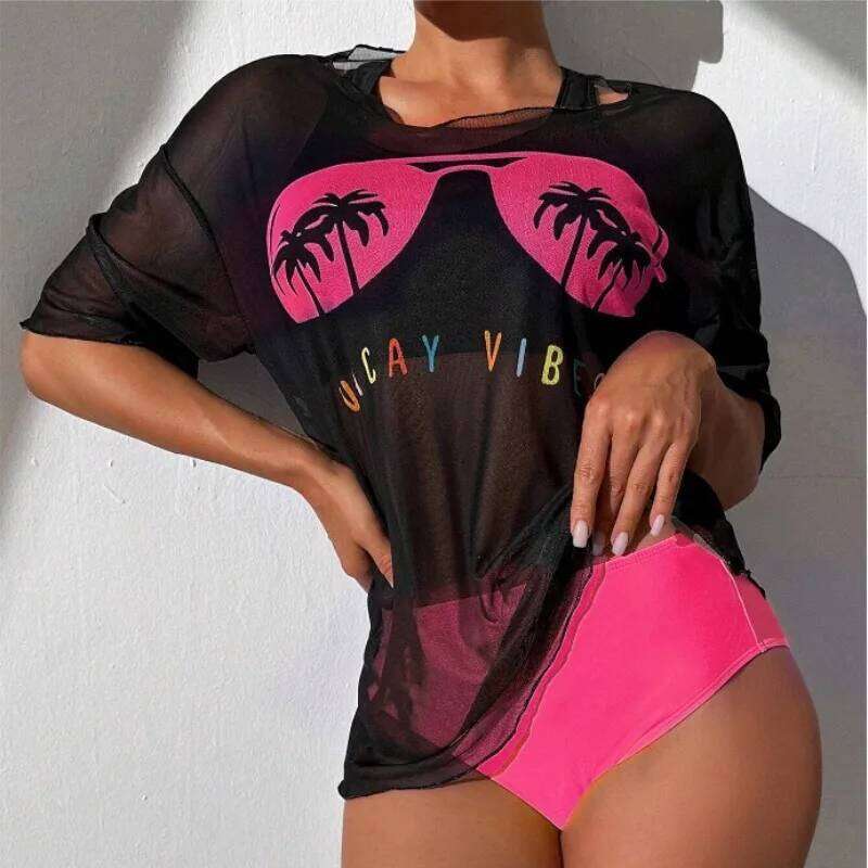 Sexy 3pieces Bikini 2024 Women Swimsuit Cover Shirts Swimwear High Waist Bikinis Set Brazilian Beach Wear Bathing Suit Biquini
