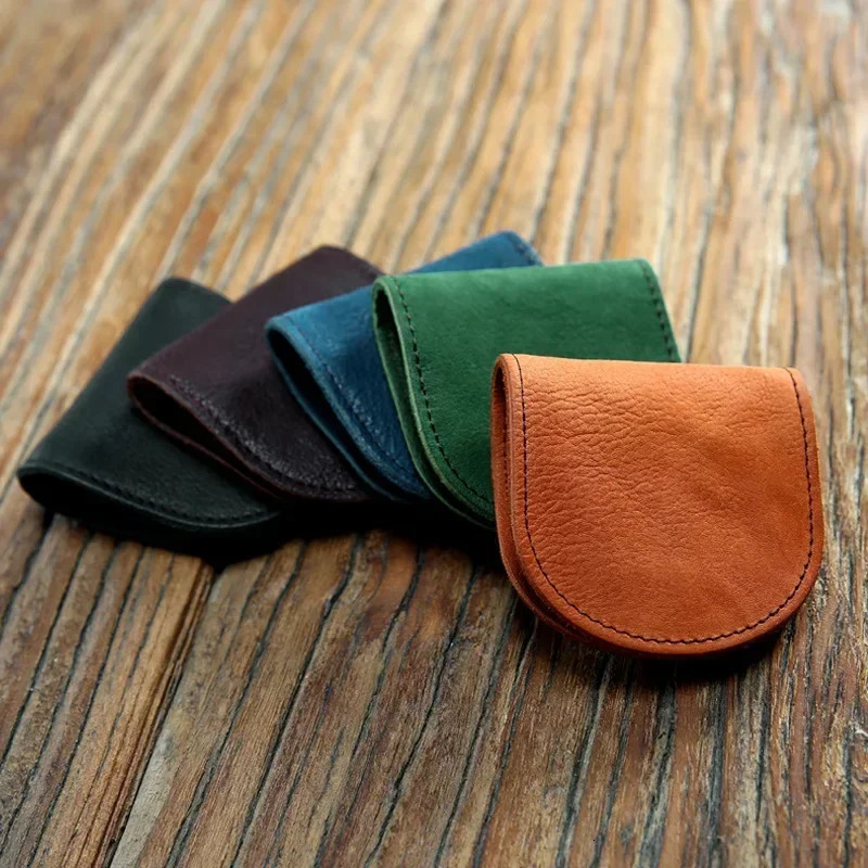 Womens Small Genuine Leather Coin Wallet Children Mini Purses Hasp Money Clip Clutch Hobo Bags Men Gift Pouch New Manual Craft R250624