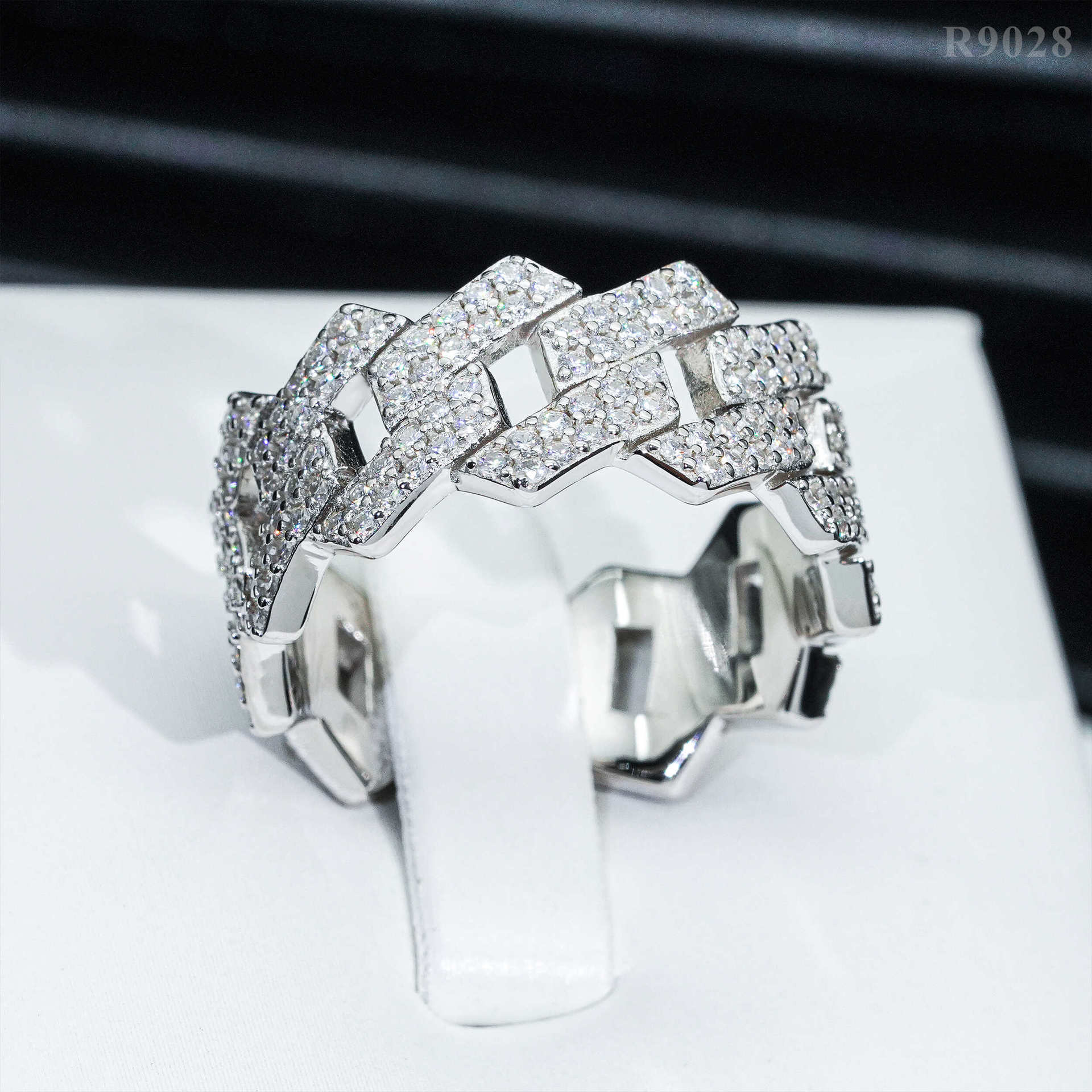 New GRA Certificates 925 Silver Pass Diamond Tester Moissanite Diamond Iced Out Jewelry Hip Hop Ring Cuban Band Ring Men