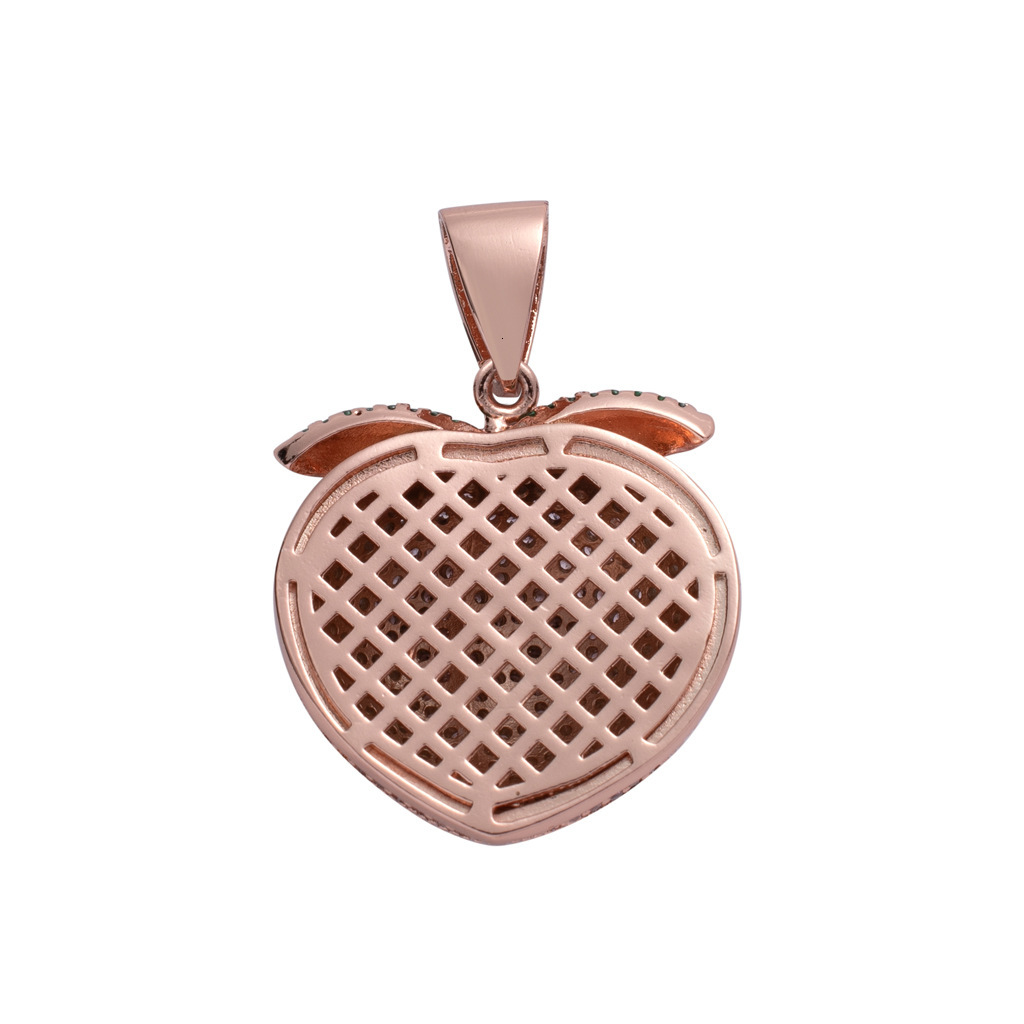 Luxury Moissanite Jewelry Hip Hop Iced Out Pink Peach Pendant Pink Nightclub Style Unisex Peach Pendant Pass the diamond tester