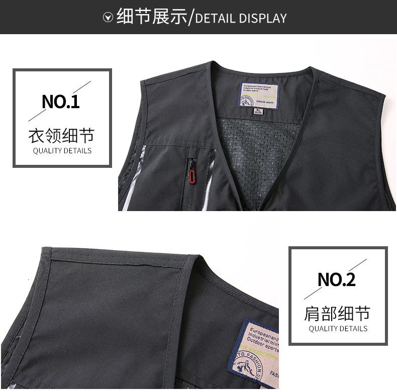 Multi-color Male Tooling Pography Vest Men Fishing Vest Mens Outdoor Mountaineering Multifunctional Pocket Tactical Vest 250617