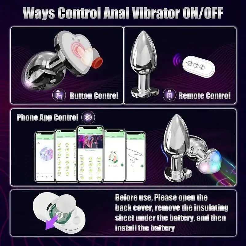 Butt Plug With Backlight APP Remote Control Prostate Massager Vibrator Anal Plug for Men Women Dildo Vibrating Adult Sex Toys W250624