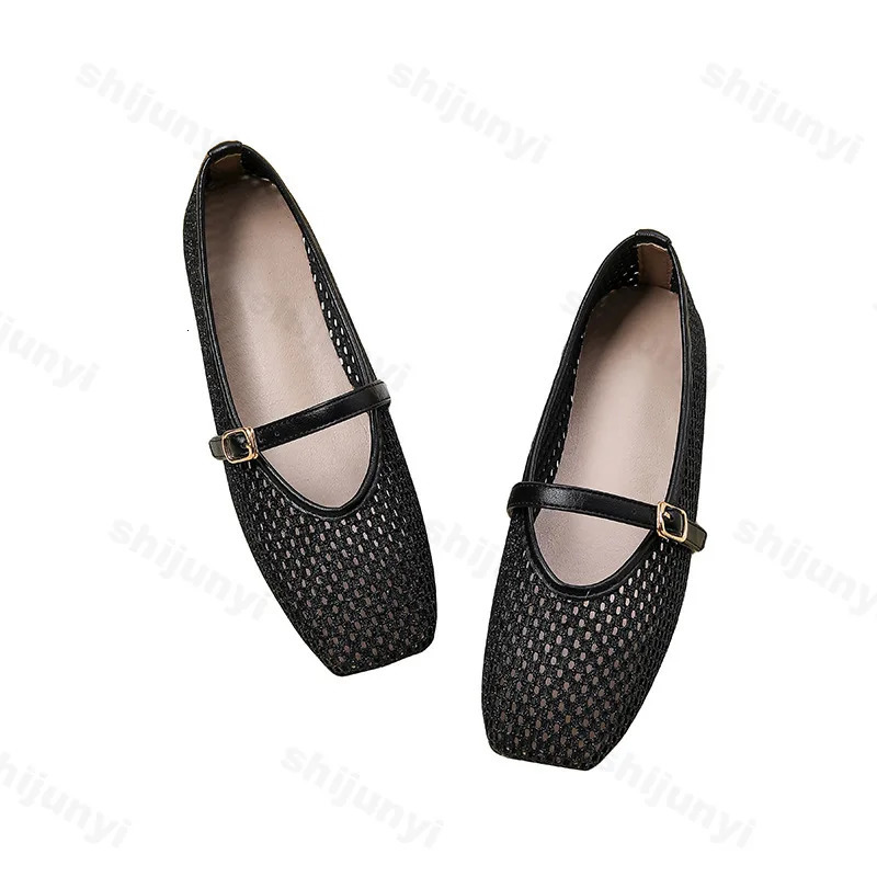 Women Ballet Flat Shoes Mesh Breathable Casual Comfortable Hollow Out Mary Jane Summer High Quality Womens Shoes 250624