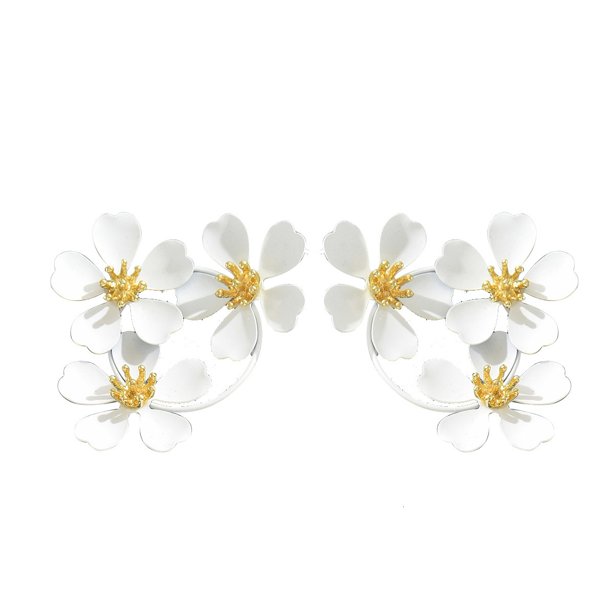 Fashion High-End Simple Flower Personality Plum Blossom Acrylic Design Stud Earrings Women's Ear Jewelry