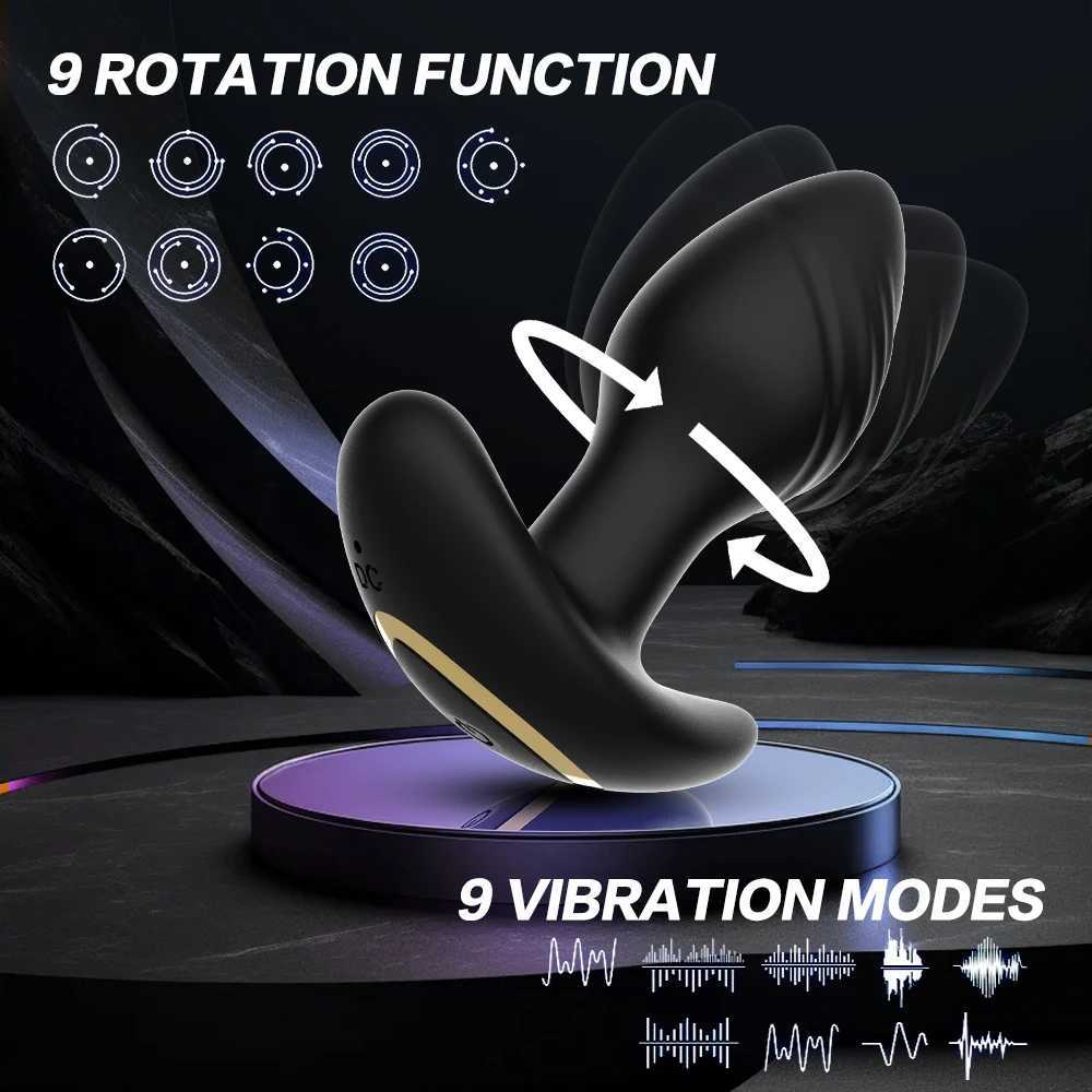360 Remote Control Rotating Plug Anal Vibrator Dildo Silicone Prostate Massager Anal Butt Plug Dilator Sex Toys For Women Men W250624