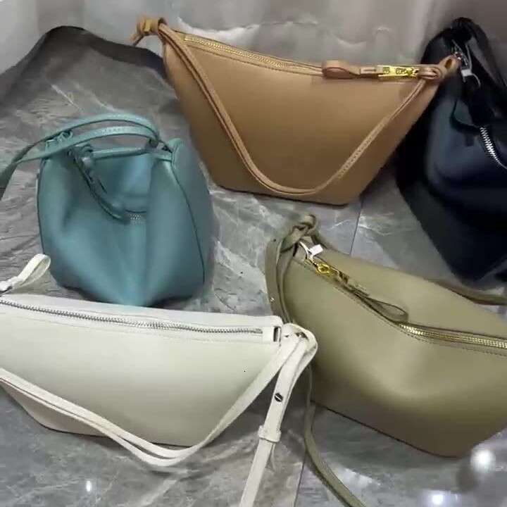 Luo s Hobo Hammock Niche High Quality Cowhide Underarm Commuter Versatile Crossbody Women Genuine Leather Pillow Bag