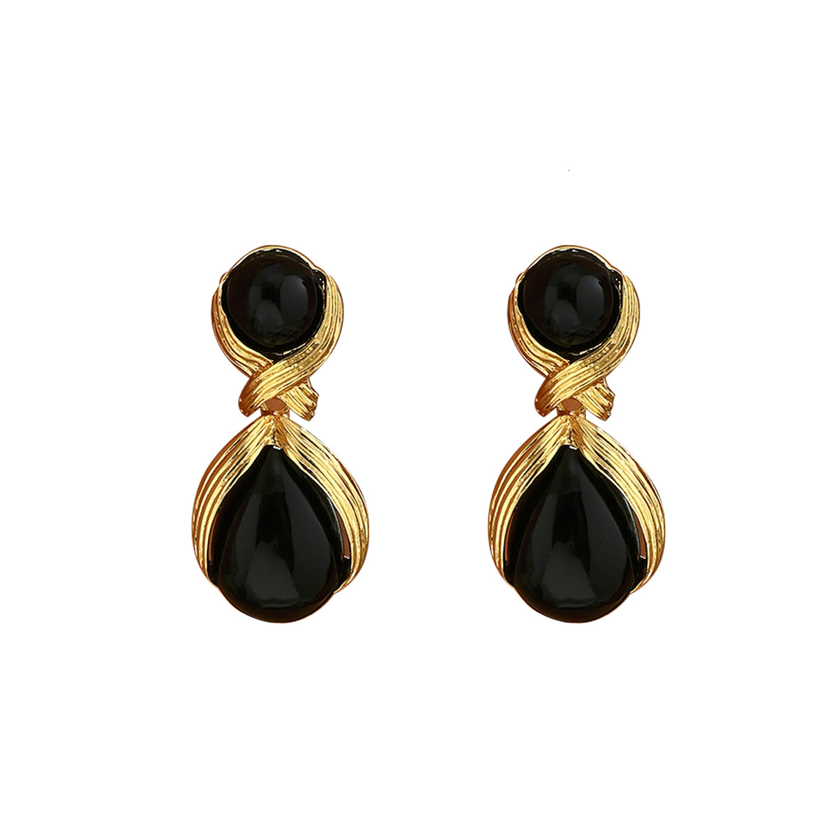 Fashion High-End Inlaid Pearl Design Stud For Women Light Water Drop Earrings