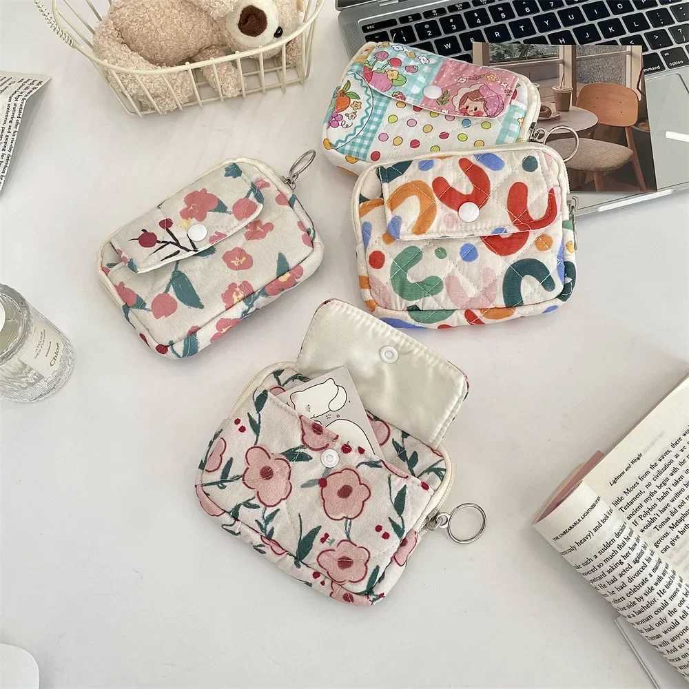 Cute Cartoon Floral Quilting Document Storage Bag Card Wallet Coin Purse ID Card Holder Drivers License Holder Badge Holder XJ250624