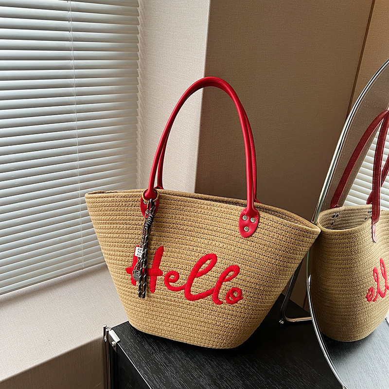 Free shipping designer bag New Women Bag Korean Style Woven Bag Handbag Beach Vacation Bag Lazy Shoulder Bag