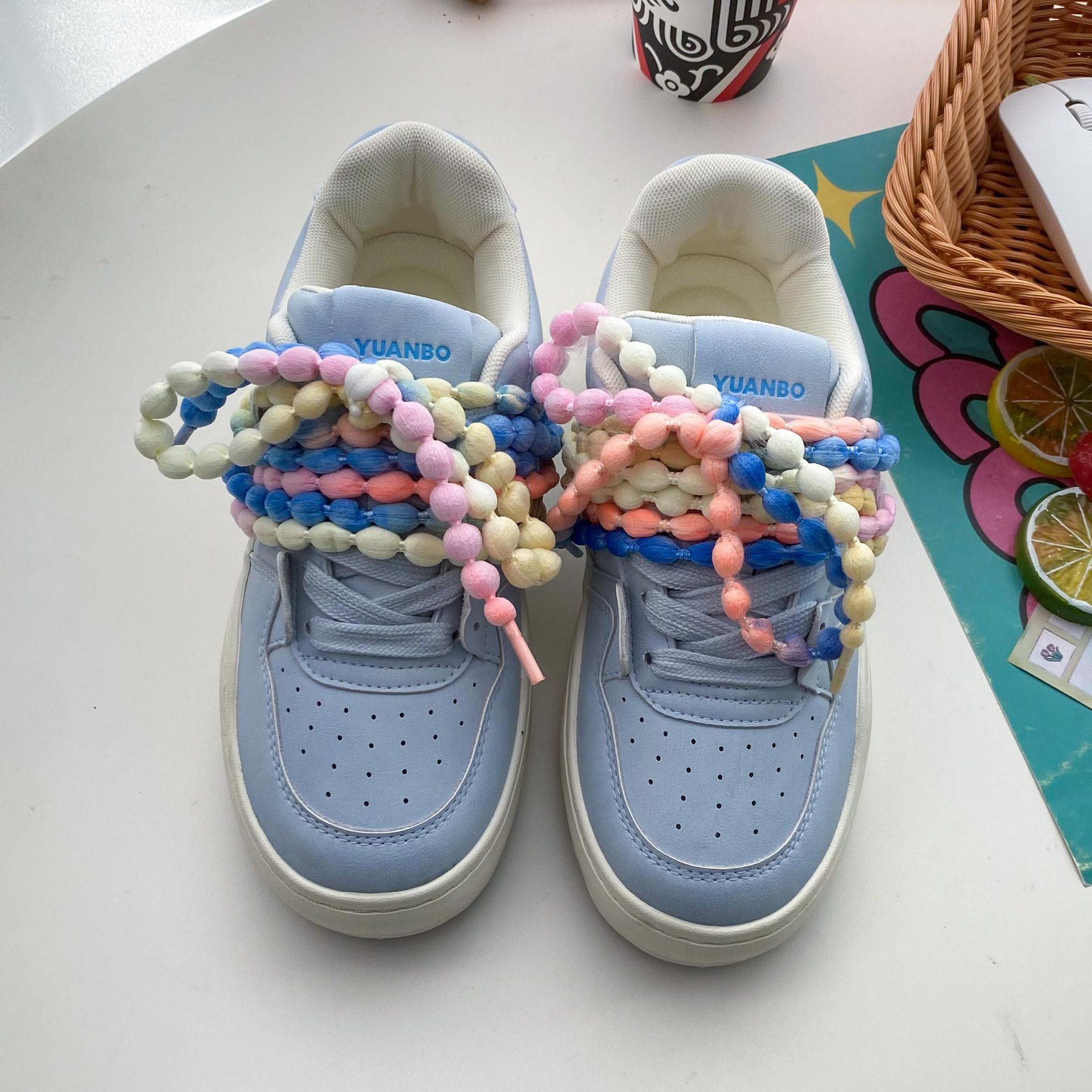 Designer casual shoes 2025 Melard Candy Women's Colorful Dopamine Skate Spring Back-to-School Casual White Shoes