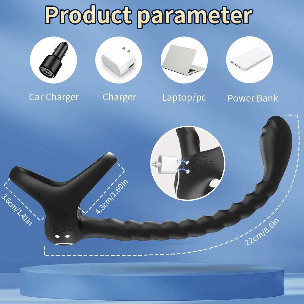 APP Remote Penis Ring Anal Plug Vibrators For Men Cock Ring Delay Exerciser Prostate Stimulator Massager Adult Sex Toys for Men W250624