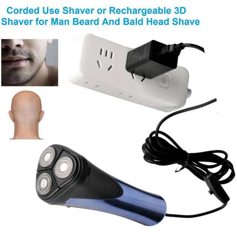 Corded Shavers Men Electric Razor Bald 3D Floating Head Shaver For Balder Man Face Beard Smooth Close Shave Hine