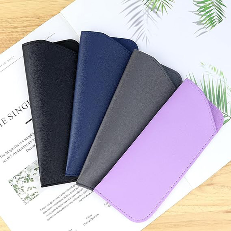 Wholesale Custom Soft Glasses Case Colorful PU Leather Glasses Bag Reading Eyeglasses Pouch