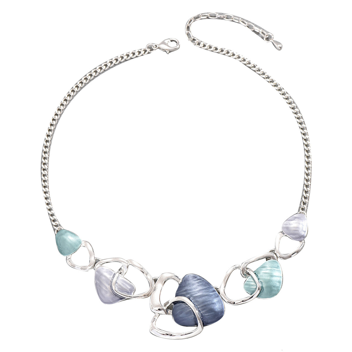 Hot Selling New Round Oil Drip Necklace And Earring Set High-End Sense Stud Earrings Irregular Design Clavicle Chain