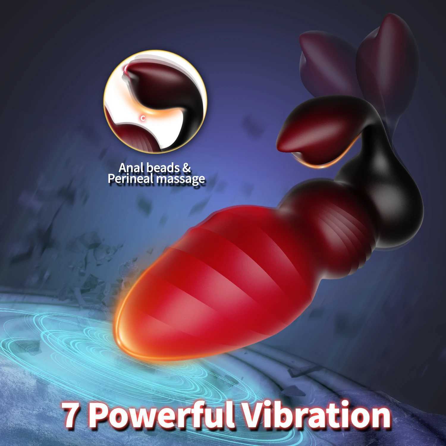 2 IN 1 Adult Sex Toys Butt Anal Plug Clitoris Stimulator Remote with Control Vibrator 7 Vibrating Frequencies for Women/Couples W250624