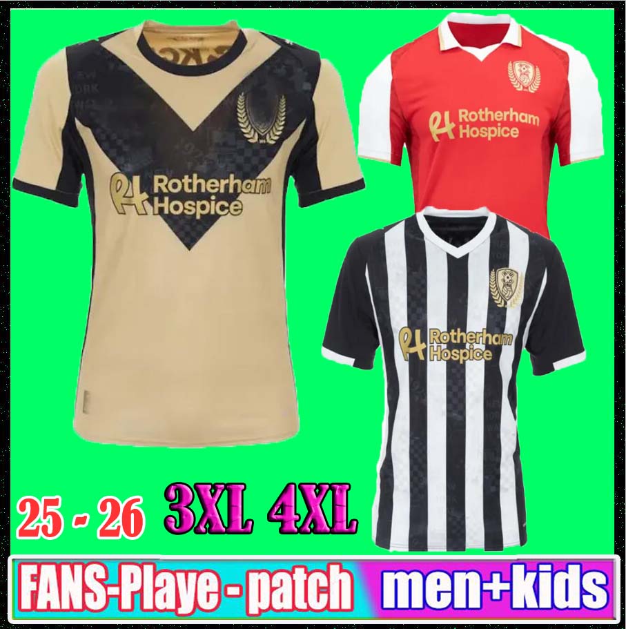S-4XL 2025 2026 Rotherham United Day Soccer Jerseys Kit 25 26 Tops Tee Egan Football Shirt Men Kids Uniform