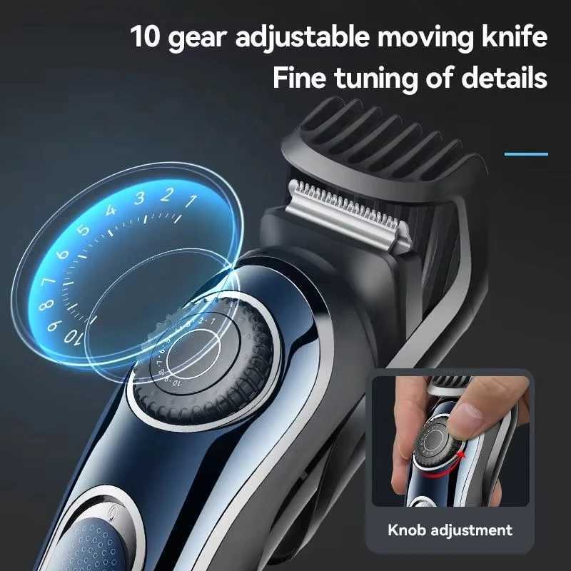 Kemei KM-1256 Electric Cordless Professional 1-10mm Hair Clipper Universal Serial Bus Rechargeable Haircut Waterproof Mens Barber XJ250624