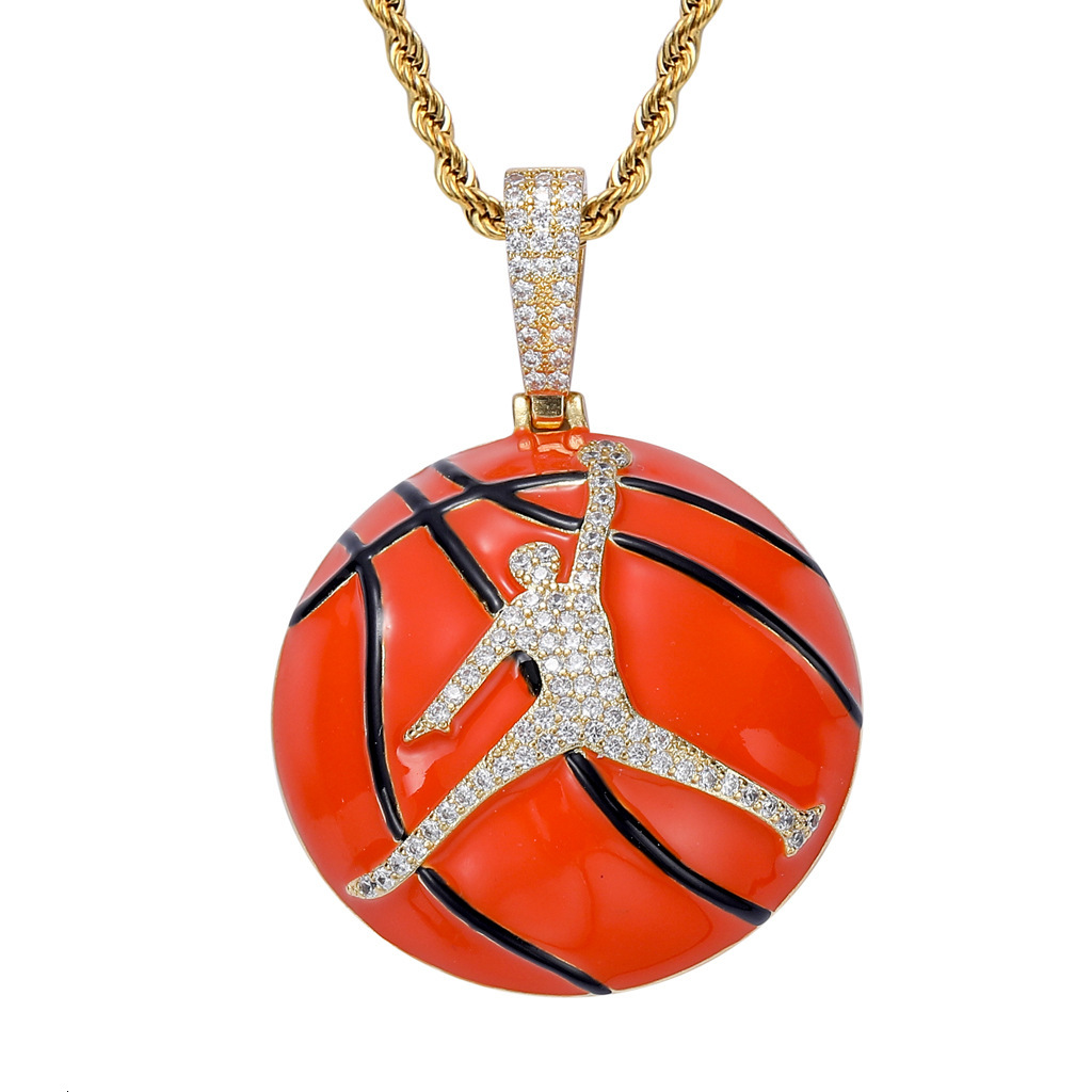 New Hip Hop Basketball Pendant Iced Out Diamond Streetwear Moissanite Unisex Hip Hop Jewelry Pass the diamond tester