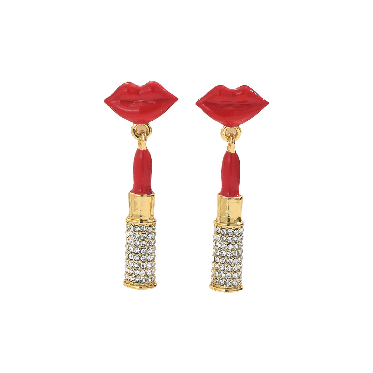 Trendy Women's With Unique Lip Oil Drip Design, -Studded Stud Earrings, High-End Sense Earrings For Women